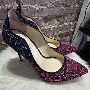 Jessica Simpson Pink and Blue Rhinestone Heels